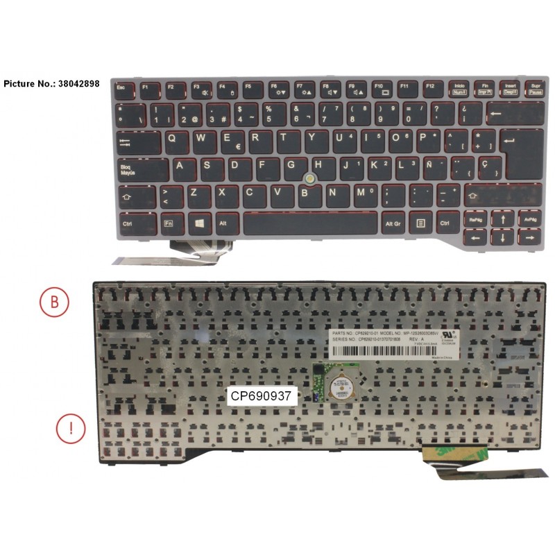38042898 - KEYBOARD BLACK W/ TS SPAIN
