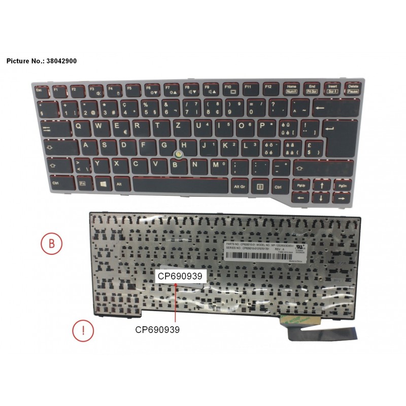 38042900 - KEYBOARD BLACK W/ TS SWISS