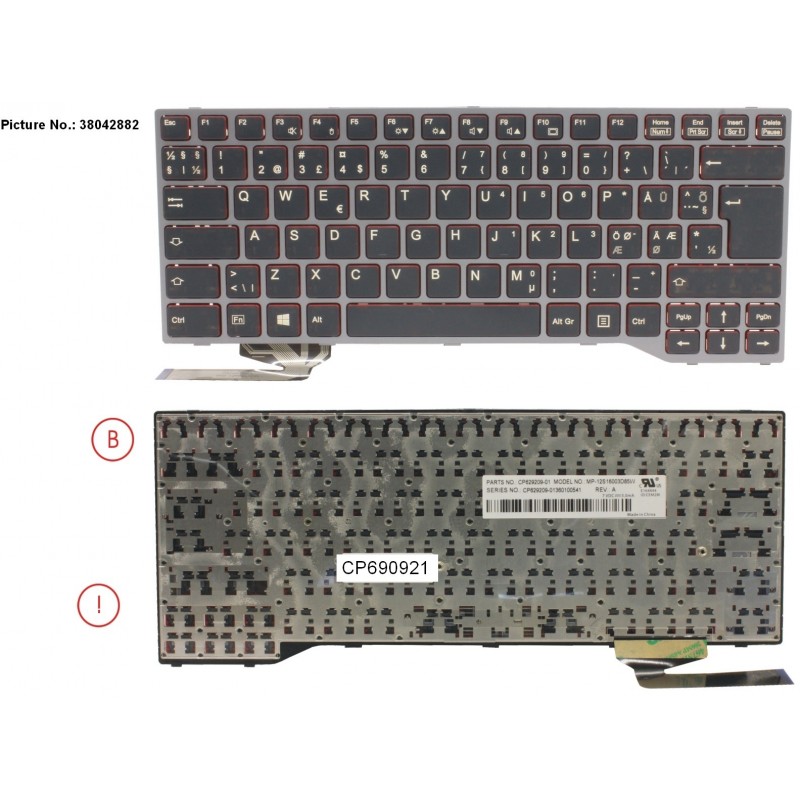 38042882 - KEYBOARD BLACK W/O TS NORDIC/EST