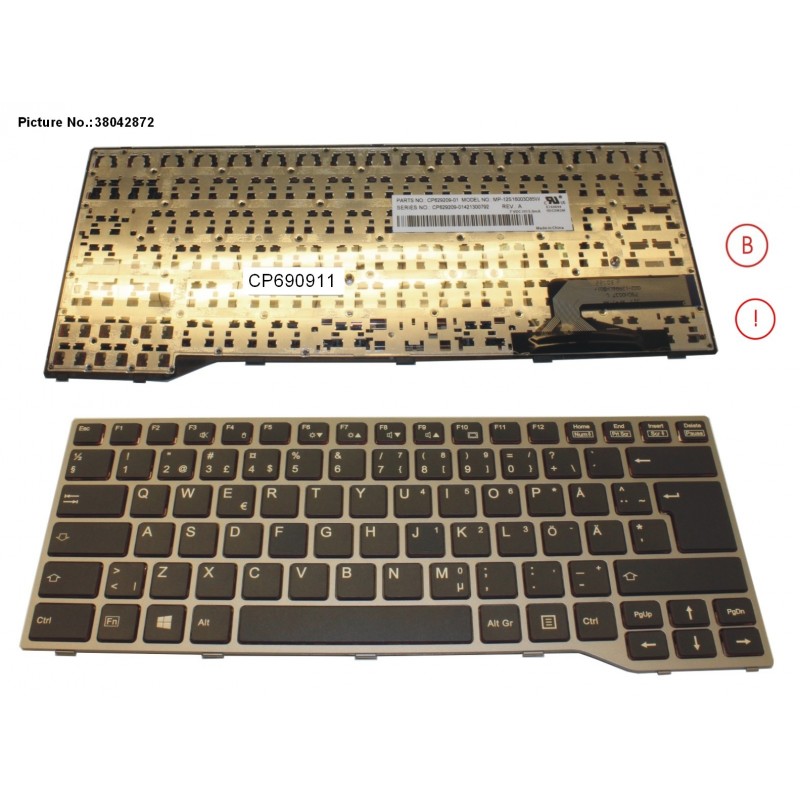 38042872 - KEYBOARD BLACK W/O TS SCHWEDEN/FINLAND
