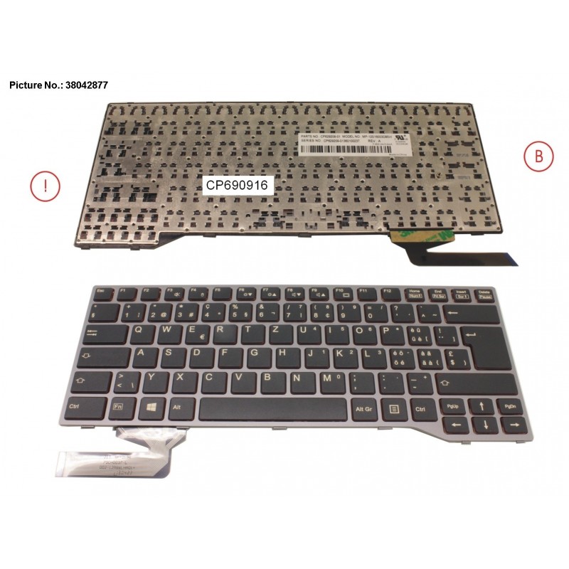 38042877 - KEYBOARD BLACK W/O TS SWISS