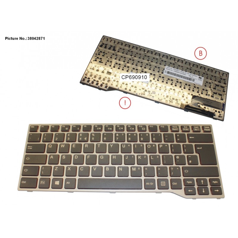38042871 - KEYBOARD BLACK W/O TS UK