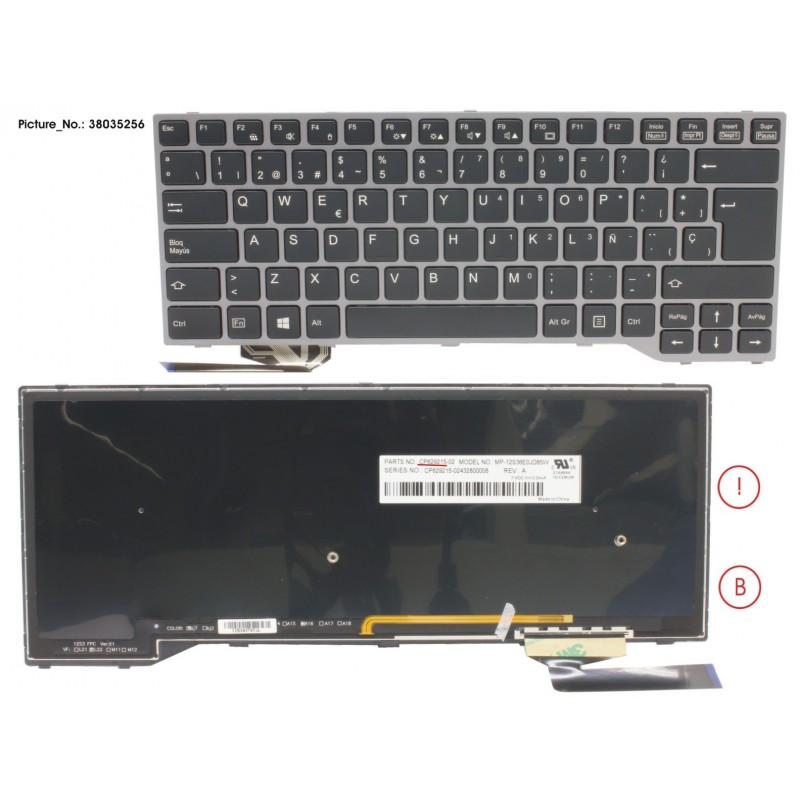 38035256 - KEYBOARD BLACK W/ BL SPAIN