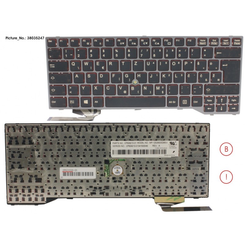 38035247 - KEYBOARD BLACK W/ TS SOUTH EAST EUROPE