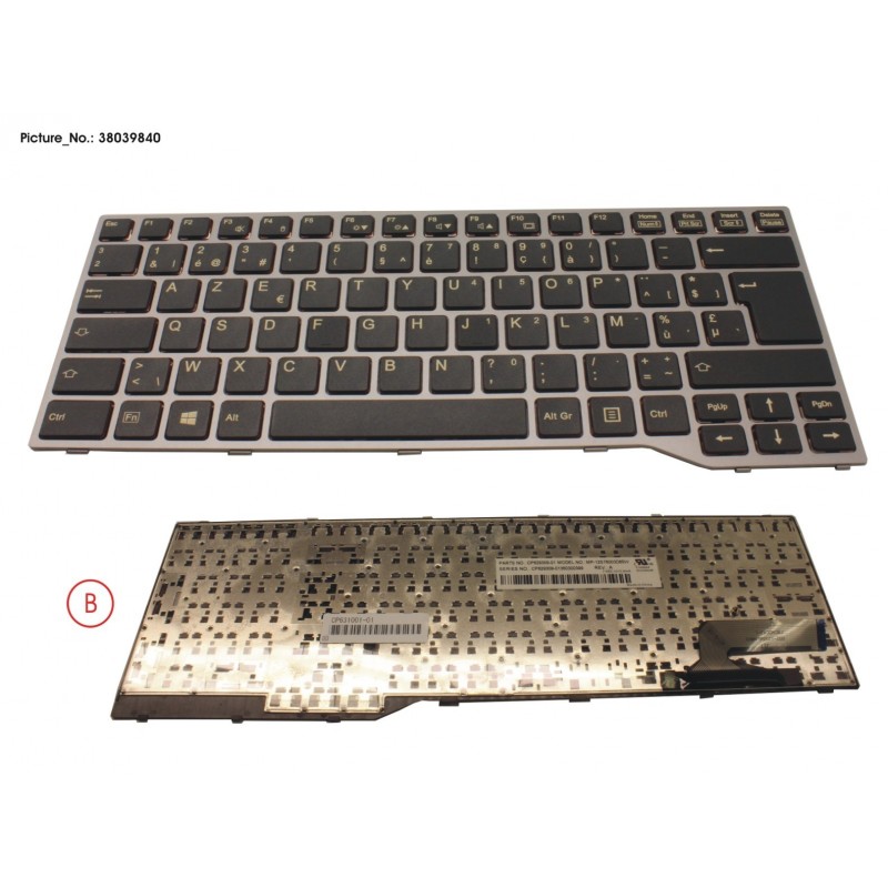 38039840 - KEYBOARD BLACK W/O TS BELGIUM
