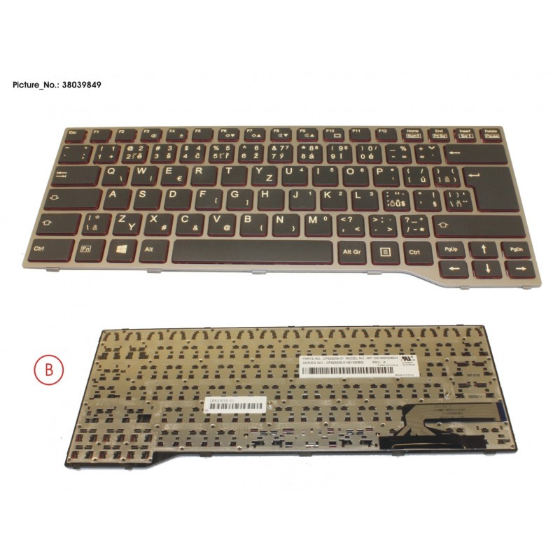 38039849 - KEYBOARD BLACK W/O TS CZECH/SLOVAKIA