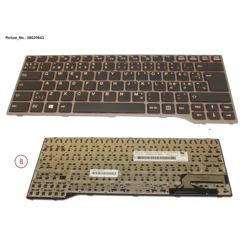 38039843 - KEYBOARD BLACK W/O TS NORDIC/EST