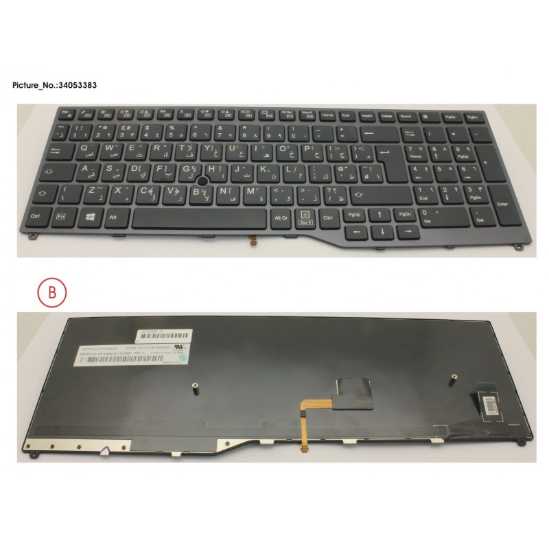 34053383 - KEYBOARD 10KEY BLACK W/ TS ARABIC/UK