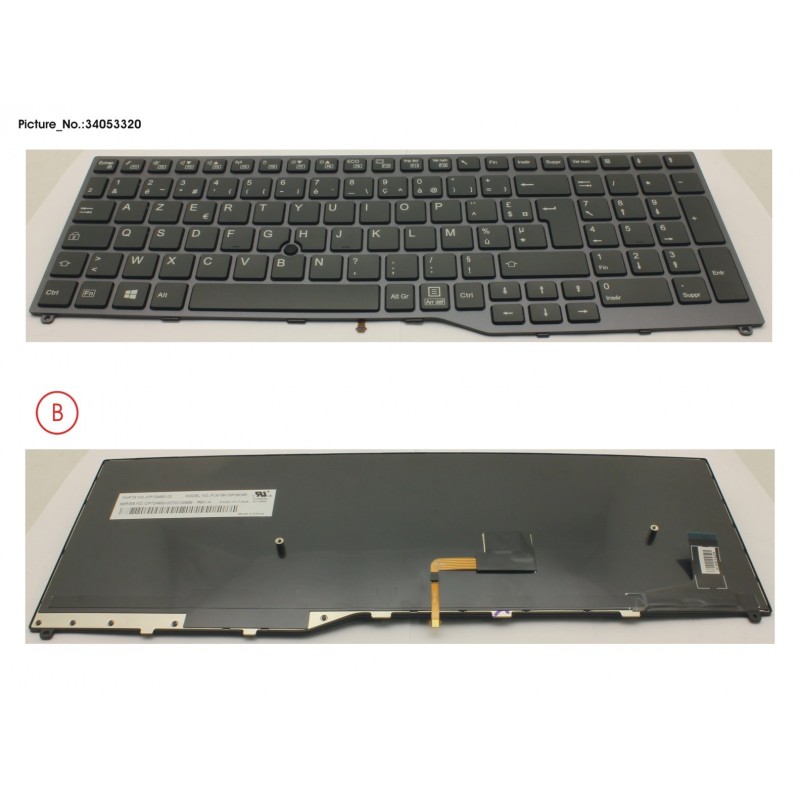 34053320 - KEYBOARD 10KEY BLACK W/ TS FRANCE