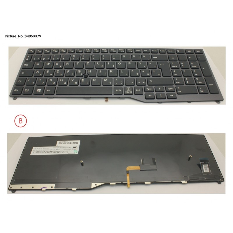 34053379 - KEYBOARD 10KEY BLACK W/ TS HUNGARY