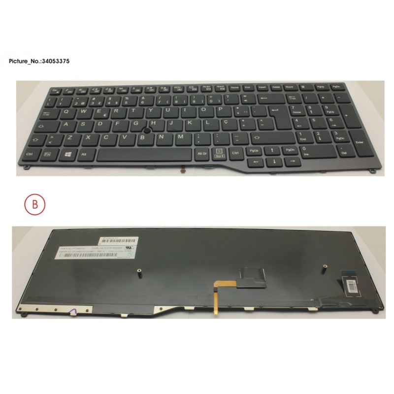 34053375 - KEYBOARD 10KEY BLACK W/ TS PORTUGAL