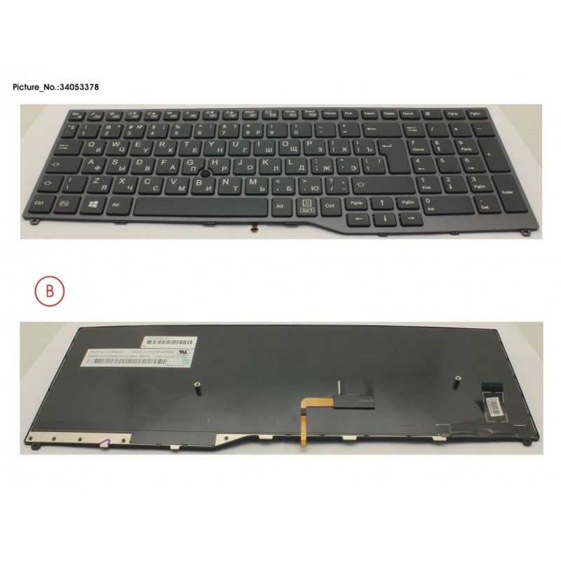34053378 - KEYBOARD 10KEY BLACK W/ TS RUSSIA/US