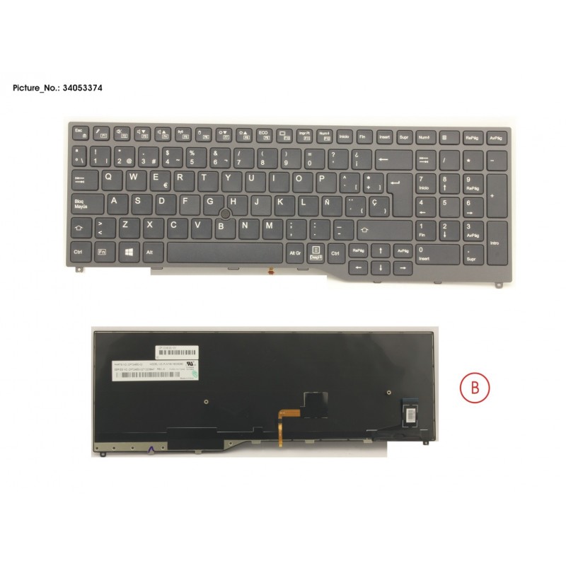 34053374 - KEYBOARD 10KEY BLACK W/ TS SPAIN