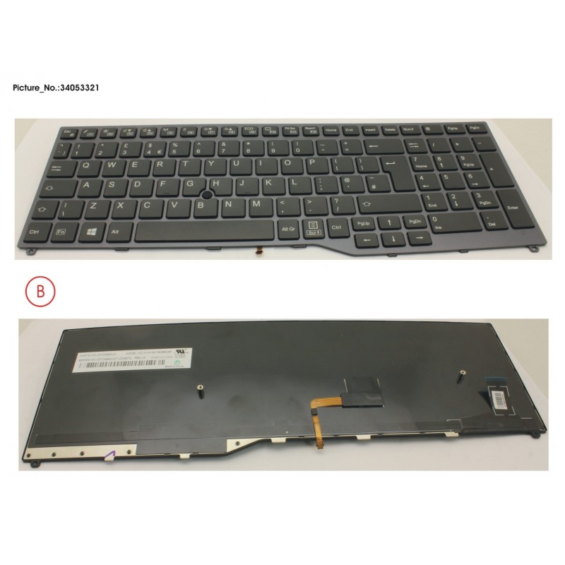 34053321 - KEYBOARD 10KEY BLACK W/ TS UK