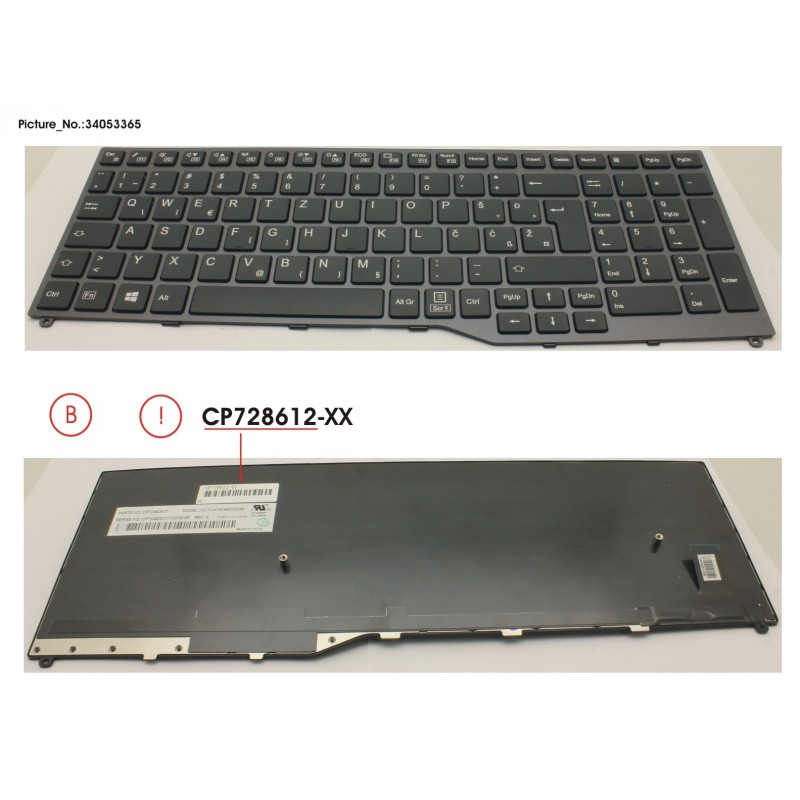 34053365 - KEYBOARD 10KEY BLACK W/O TS EAST EURO