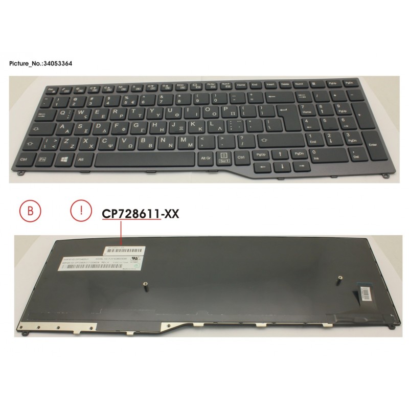 34053364 - KEYBOARD 10KEY BLACK W/O TS GREECE