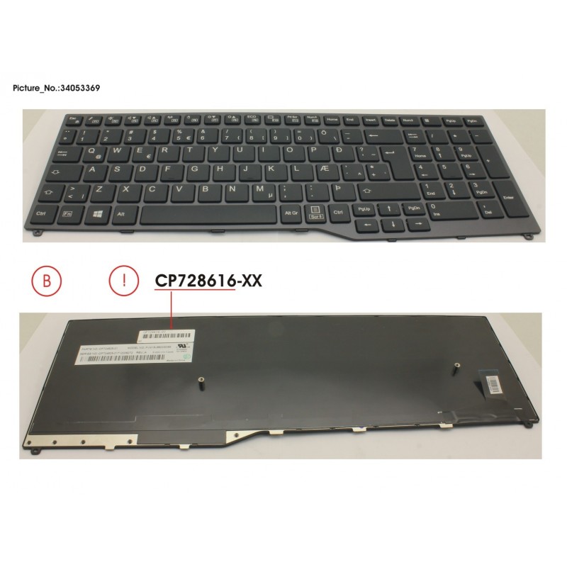 34053369 - KEYBOARD 10KEY BLACK W/O TS ICELAND