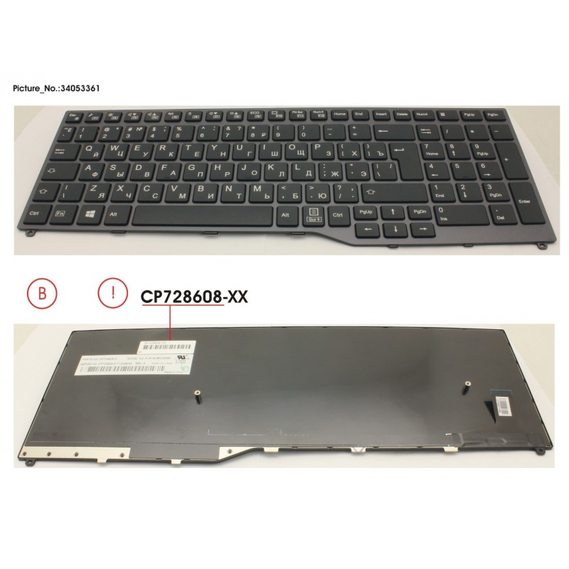 34053361 - KEYBOARD 10KEY BLACK W/O TS RUSSIA/US