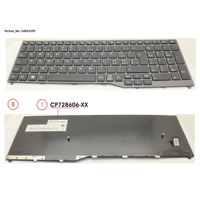 34053370 - KEYBOARD 10KEY WHITE W/O TS GERMAN