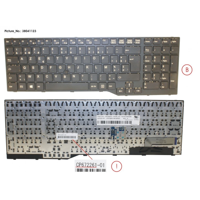 38041123 - KEYBOARD 10KEY BLACK W/ TS BELGIUM