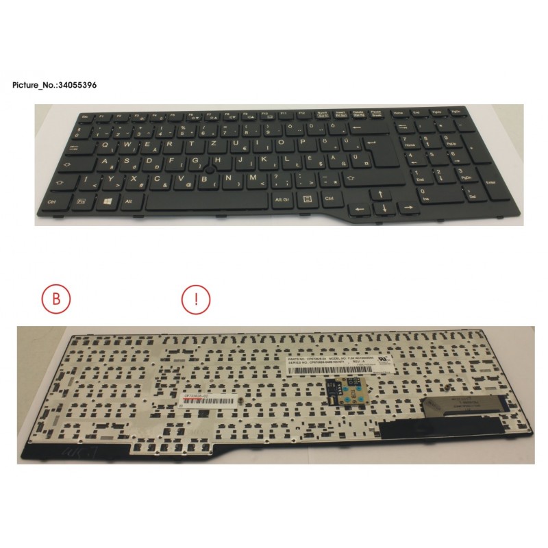 34055396 - KEYBOARD 10KEY BLACK W/ TS HUNGARY