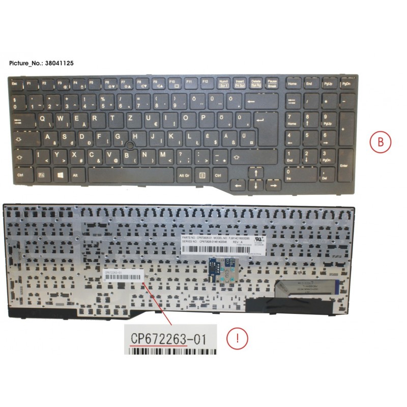 38041125 - KEYBOARD 10KEY BLACK W/ TS HUNGARY