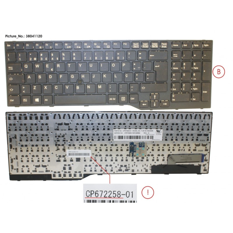 38041120 - KEYBOARD 10KEY BLACK W/ TS PORTUGAL