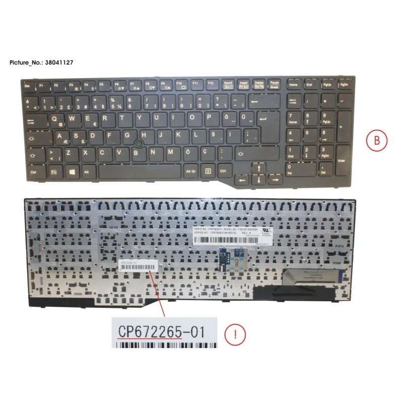 38041127 - KEYBOARD 10KEY BLACK W/ TS TURKEY