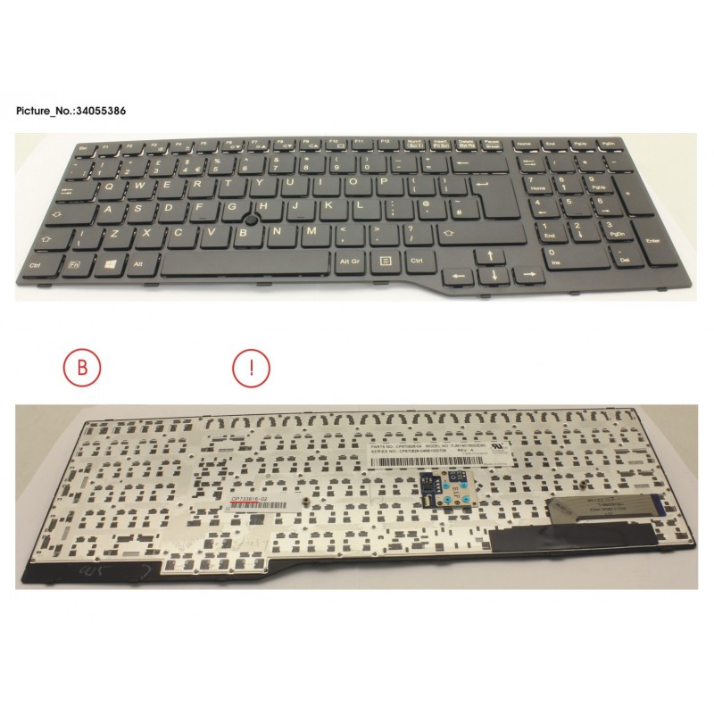 34055386 - KEYBOARD 10KEY BLACK W/ TS UK