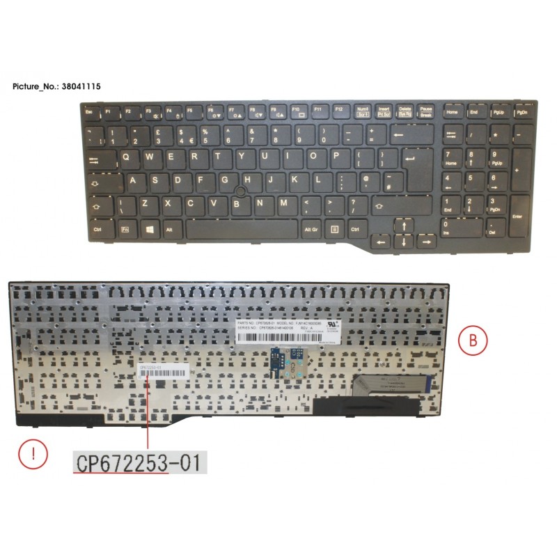 38041115 - KEYBOARD 10KEY BLACK W/ TS UK
