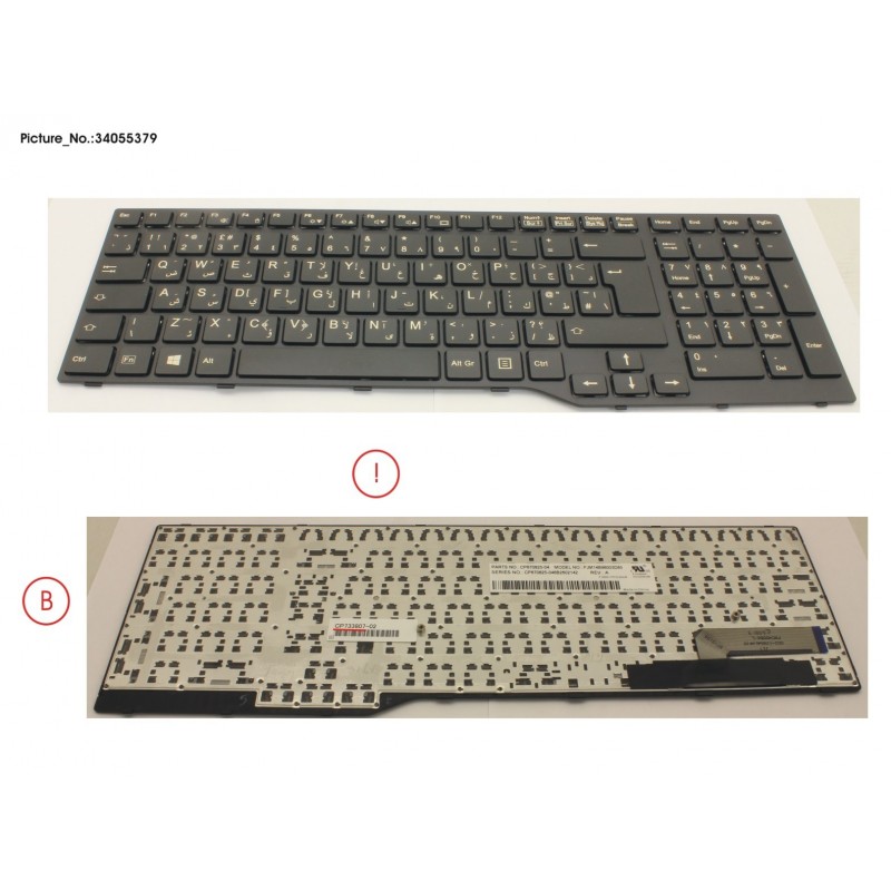 34055379 - KEYBOARD 10KEY BLACK W/O TS ARABIC/UK