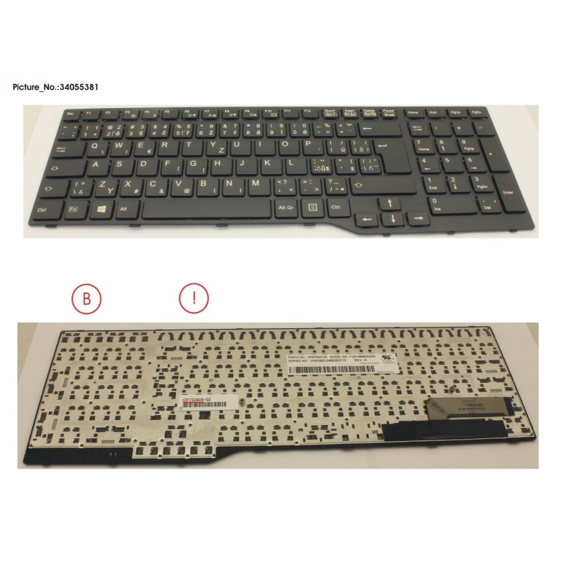 34055381 - KEYBOARD 10KEY BLACK W/O TS CZECH/SLOVAK