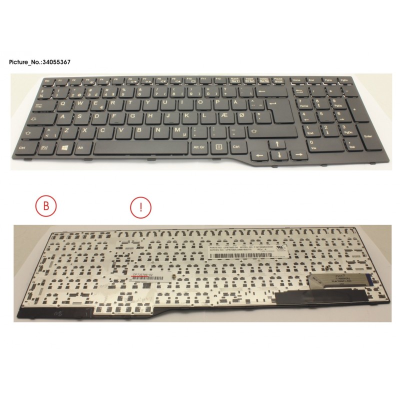 34055367 - KEYBOARD 10KEY BLACK W/O TS DENMARK
