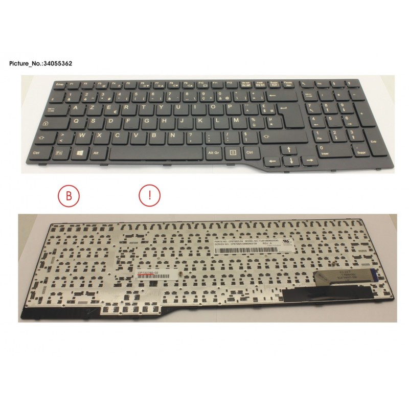34055362 - KEYBOARD 10KEY BLACK W/O TS FRANCE