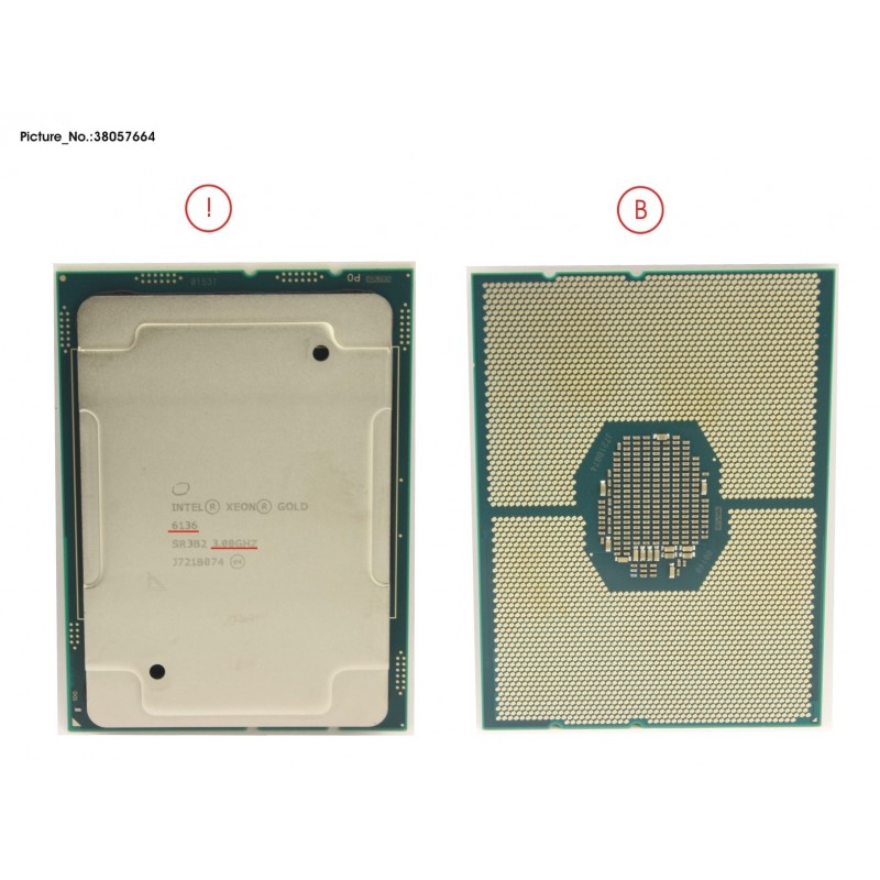 38057664 - CPU XEON GOLD 6136 3,0GHZ 150W