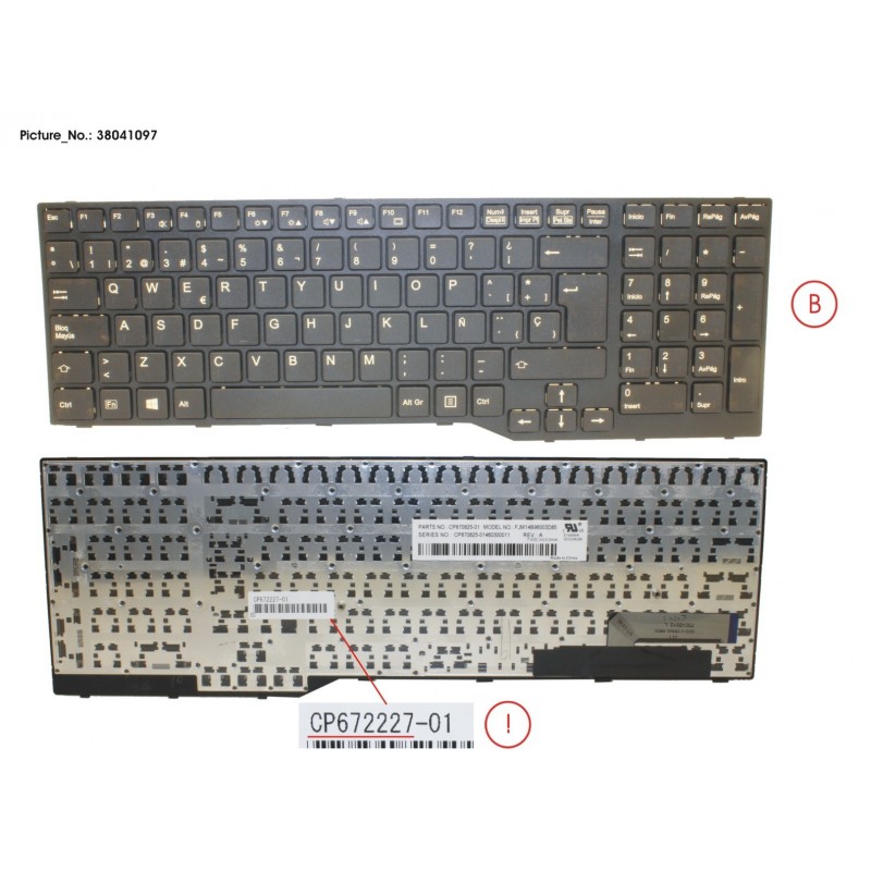 38041097 - KEYBOARD 10KEY BLACK W/O TS SPAIN