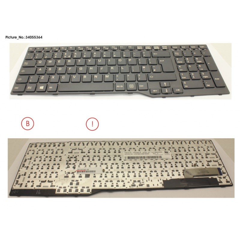 34055364 - KEYBOARD 10KEY BLACK W/O TS UK