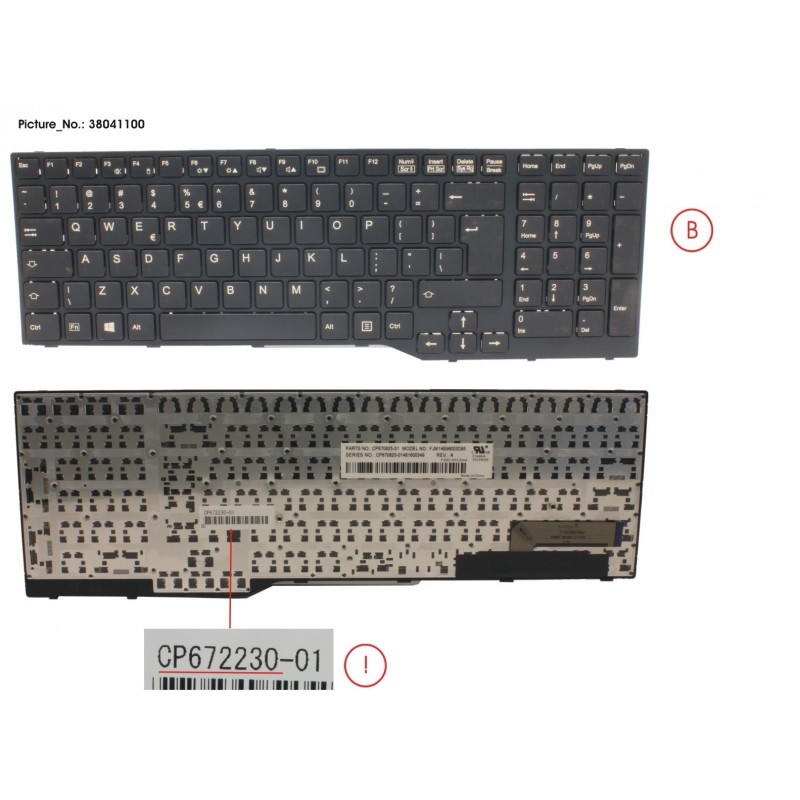 38041100 - KEYBOARD 10KEY BLACK W/O TS US