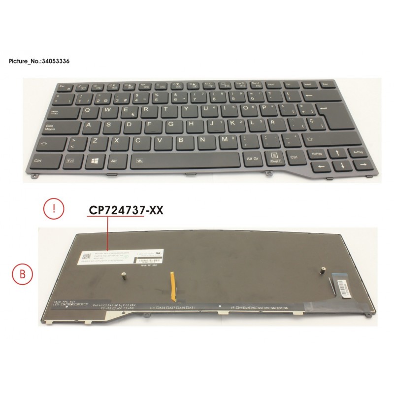 34053336 - KEYBOARD BLACK W/ BL SPAIN