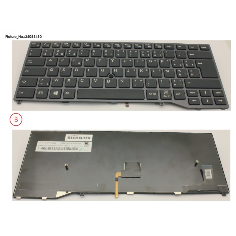 34053410 - KEYBOARD BLACK W/ TS BELGIUM