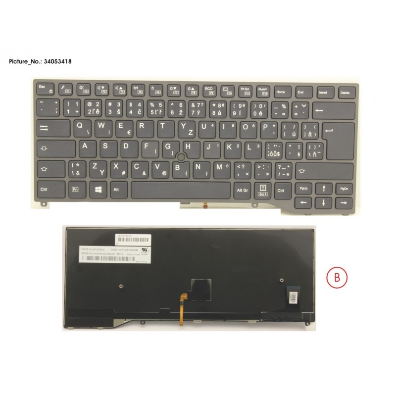 34053418 - KEYBOARD BLACK W/ TS CZECH/SLOVAKIA