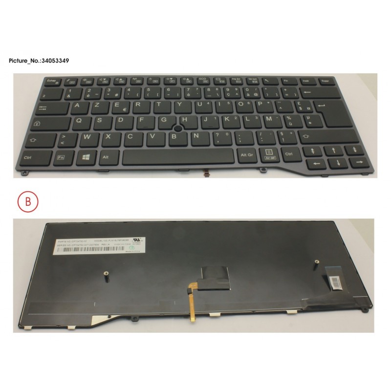 34053349 - KEYBOARD BLACK W/ TS FRANCE