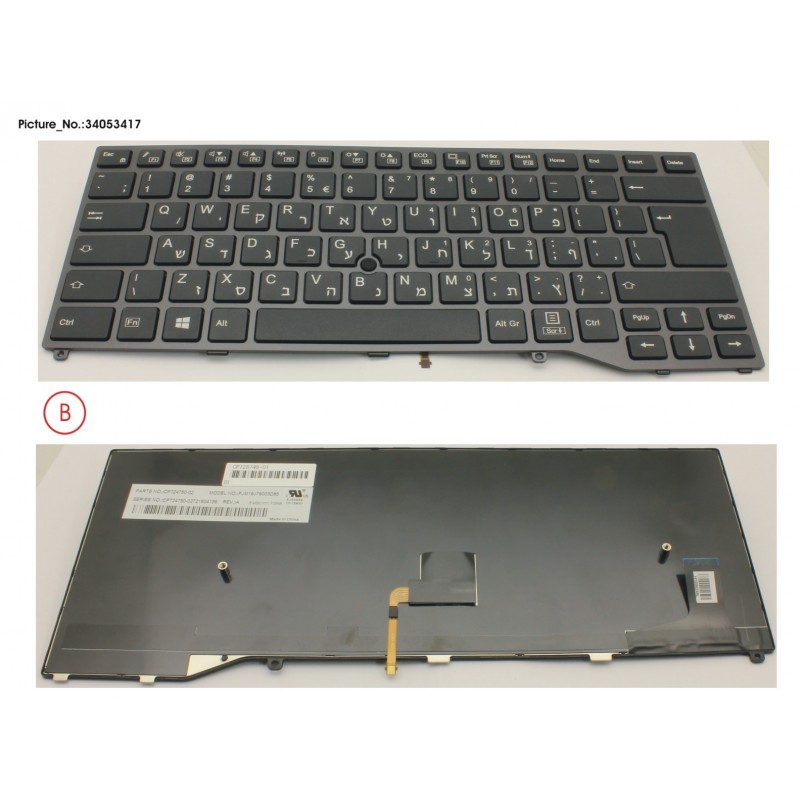 34053417 - KEYBOARD BLACK W/ TS HEBREW