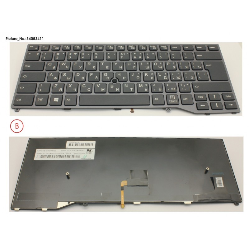 34053411 - KEYBOARD BLACK W/ TS RUSSIA/US