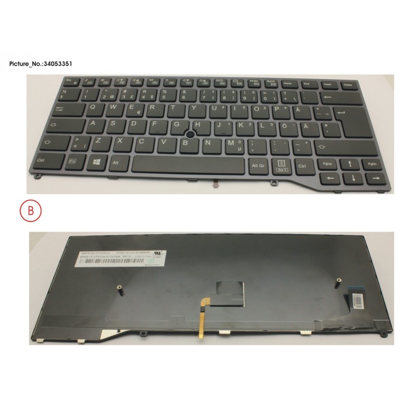 34053351 - KEYBOARD BLACK W/ TS SCHWEDEN/FINLAND