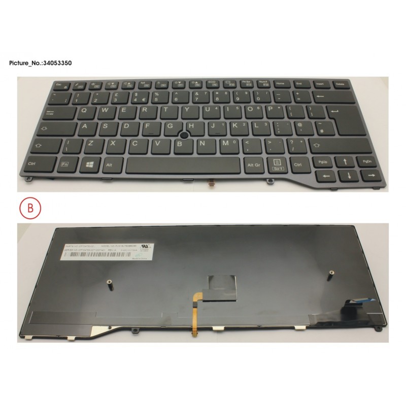 34053350 - KEYBOARD BLACK W/ TS UK