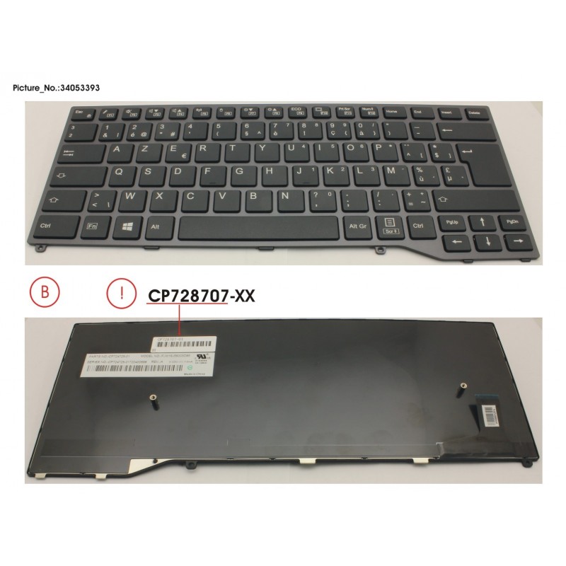 34053393 - KEYBOARD BLACK W/O TS BELGIUM