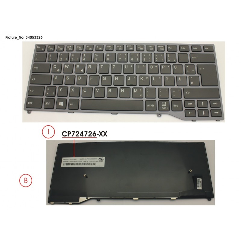 34053326 - KEYBOARD BLACK W/O TS GERMAN