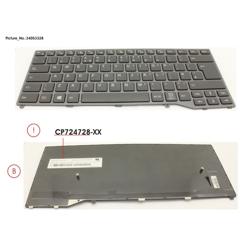34053328 - KEYBOARD BLACK W/O TS UK