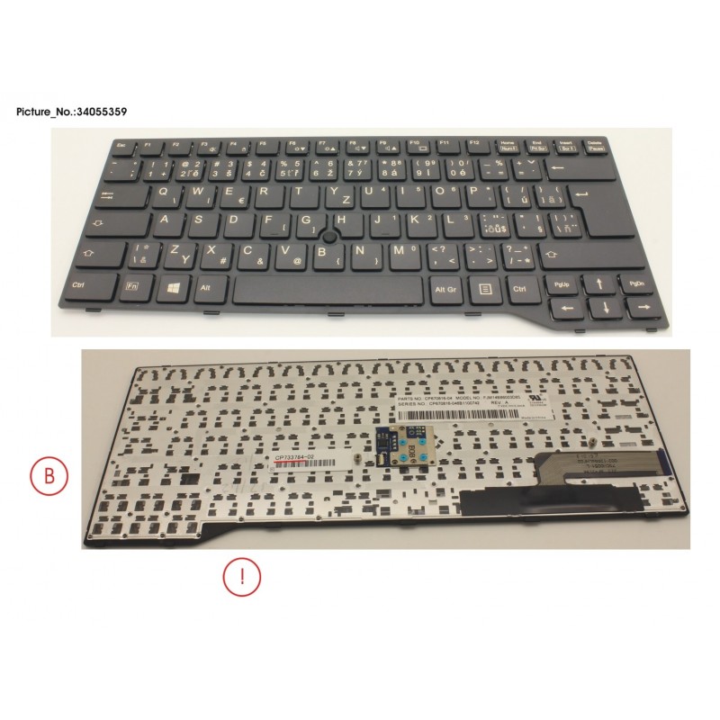 34055359 - KEYBOARD BLACK W/ TS CZECH/SLOVAKIA